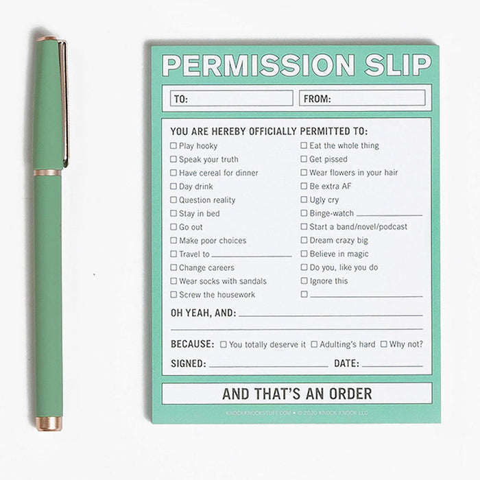 Permission Slip Nifty Notes - Unique Gift by Knock Knock