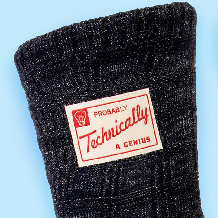 Probably Technically A Genius Men's Tag Socks - Unique Gift by Blue Q
