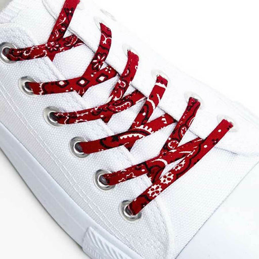 Red Classic Bandana Shoelaces - Unique Gift by Cute Laces