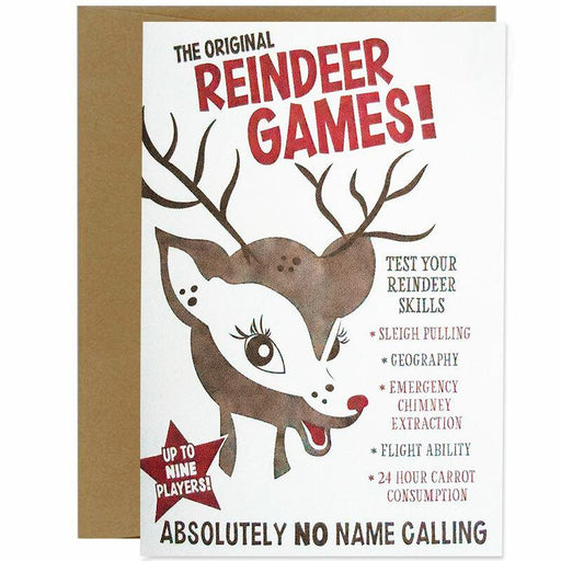 Retro Reindeer Games Christmas Card - Unique Gift by a. favorite design