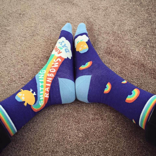 Sh*tting Rainbows Kind Of Day Socks - Unique Gift by Blue Q