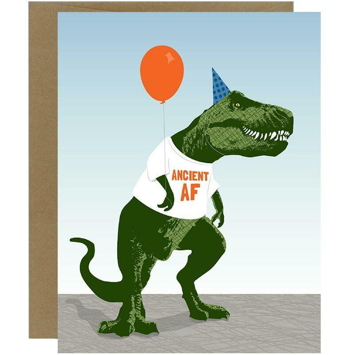 T-Rex Ancient AF Birthday Card - Unique Gift by Modern Printed Matter