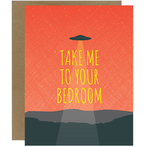 Take Me To Your Bedroom UFO Greeting Card - Unique Gift by Modern Printed Matter