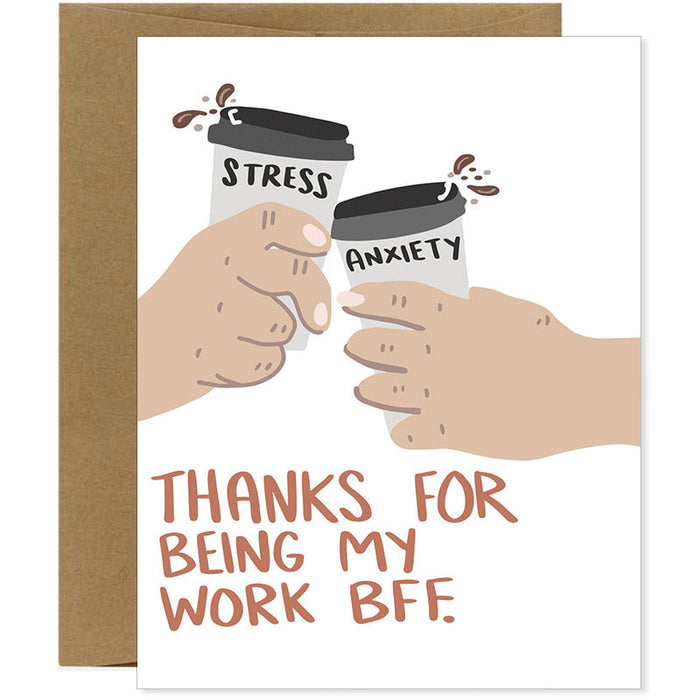 Thanks For Being My Work BFF Greeting Card - Unique Gift by Knotty Cards