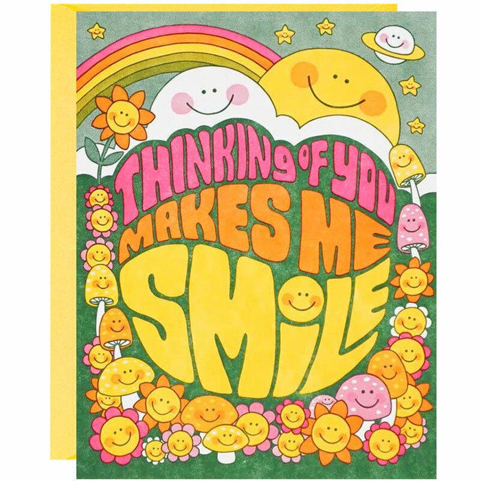 Thinking Of You Makes Me Smile Friendship Card - Unique Gift by Lucky Horse Press