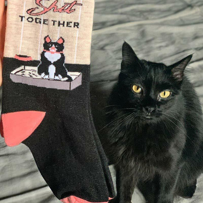 Trying to Get My Shit Together Cat Socks - Unique Gift by Groovy Things Co
