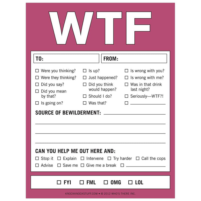 WTF Nifty Notes - Unique Gift by Knock Knock