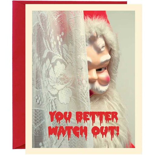 You Better Watch Out! Sinister Santa Christmas Card - Unique Gift by Smitten Kitten