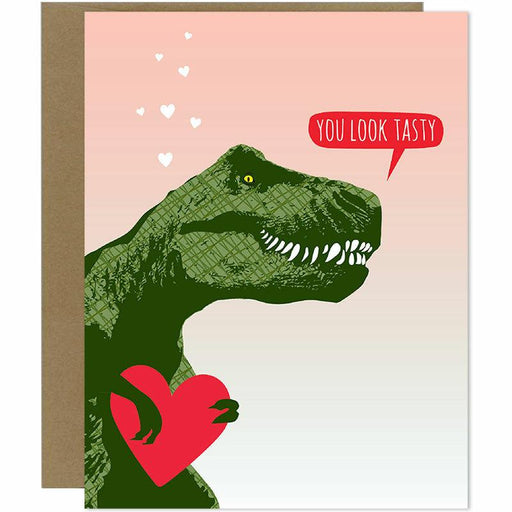 You Look Tasty T-Rex Greeting Card - Unique Gift by Modern Printed Matter