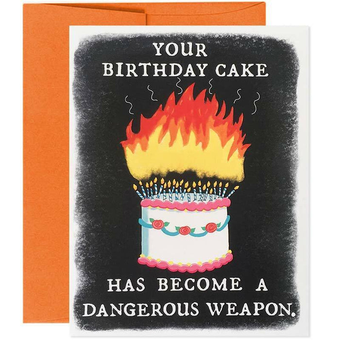Your Cake Is A Dangerous Weapon Birthday Card - Unique Gift by Bangs & Teeth