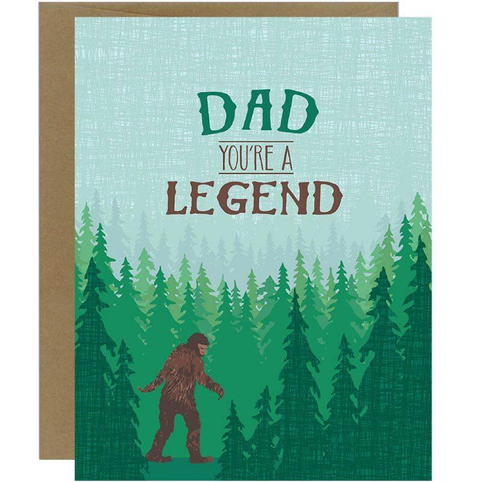 You're A Legend Sasquatch Father's Day Card - Unique Gift by Modern Printed Matter