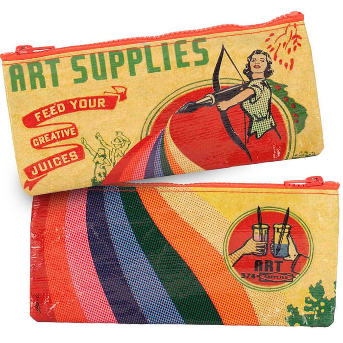 Vintage Art Supplies Pencil Case - Blue Q
