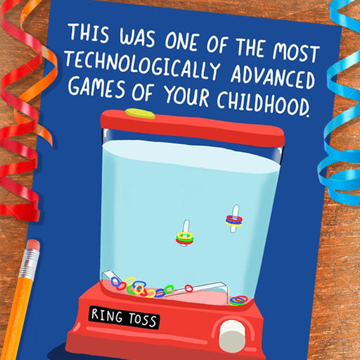 Ring Toss Advanced Technology Of Your Childhood Birthday Card - 1980's and 1990's