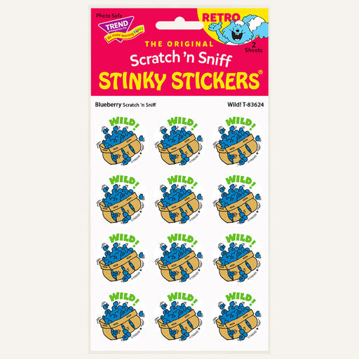 Wild! Blueberry Scented Retro Scratch 'n Sniff Stinky Stickers - Perpetual Kid