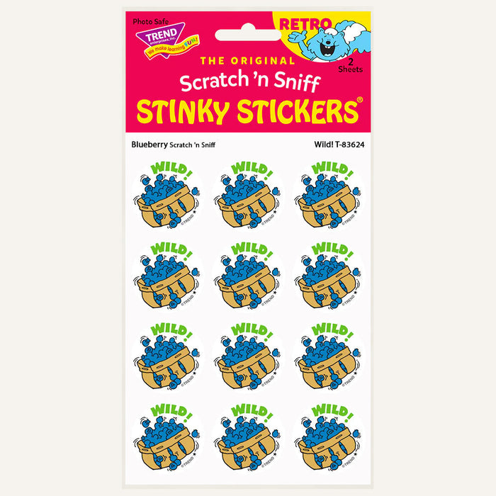 Wild! Blueberry Scented Retro Scratch 'n Sniff Stinky Stickers - Perpetual Kid