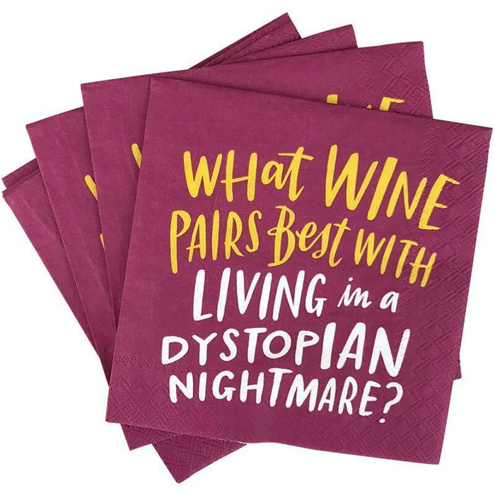 Wine Dystopia Cocktail Napkins - Emily McDowell & Friends