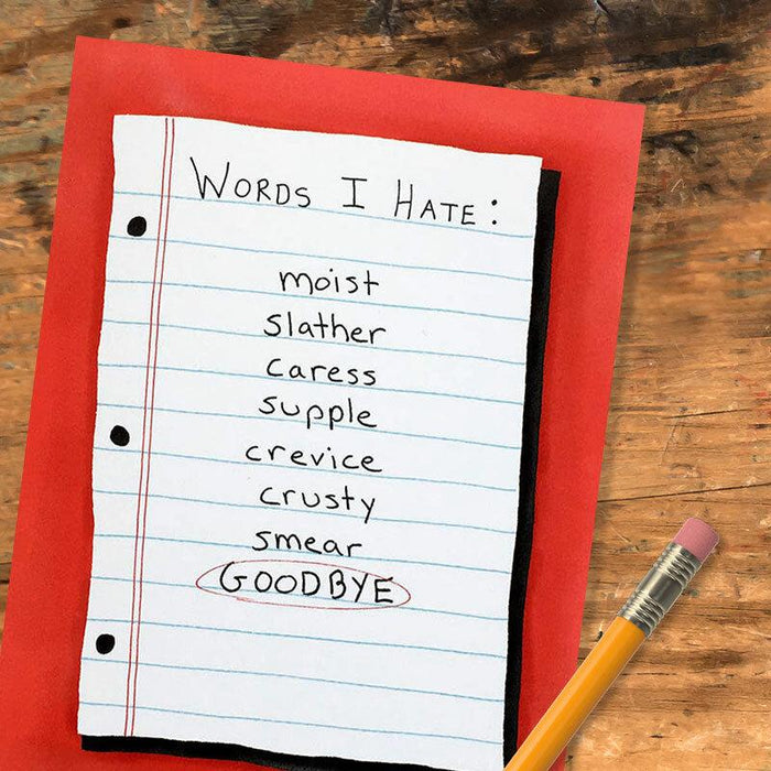 Words I Hate: Goodbye Greeting Card - Kat French Design