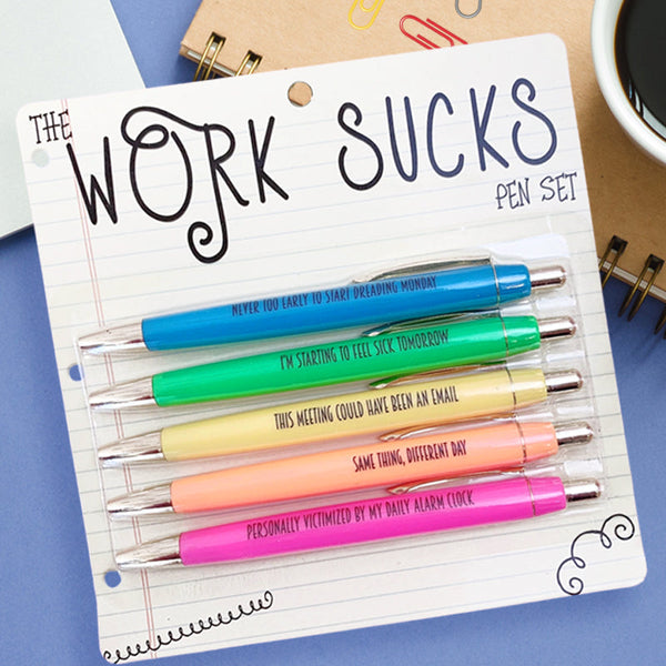 Sisters Boutique & Gifts, Inc. - The Original - The Work Sucks Pen Set  $11.95 When work just sucks read one of these. never too early to start  dreading Monday I'm starting