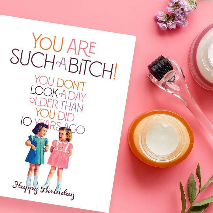 You Are Such A B*tch! You Don't Look A Day Older Birthday Card - Offensive + Delightful