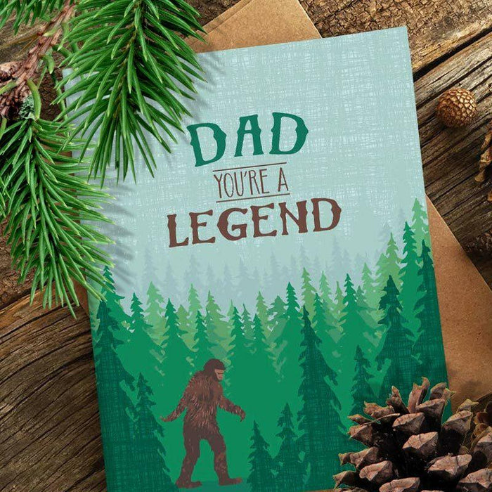 You're A Legend Sasquatch Father's Day Card - Funny Greeting Cards - Modern Printed Matter