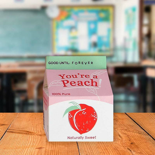 You're A Peach 3D Juice Box Greeting Card - UWP Luxe