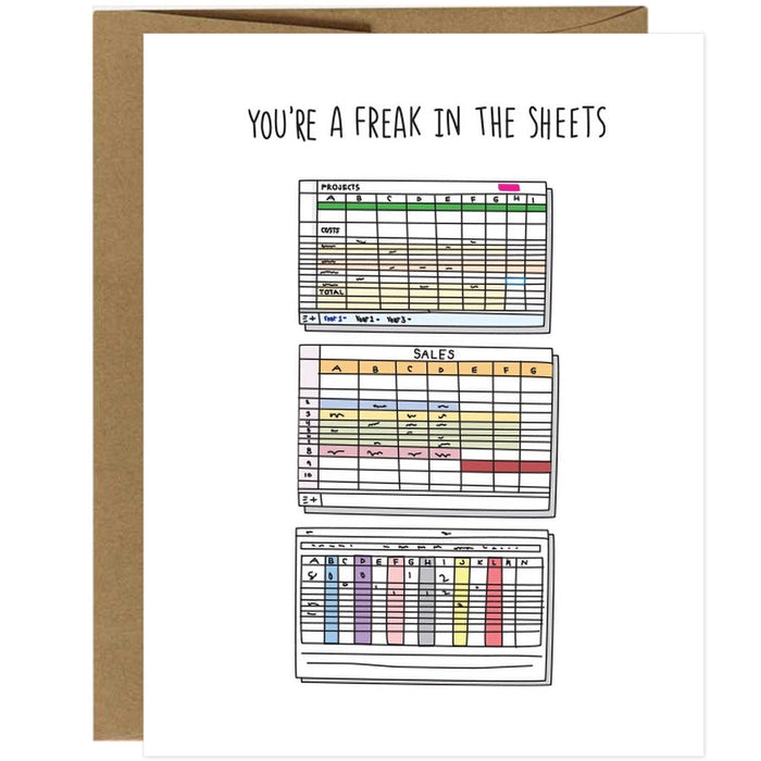 You're A Freak In The Sheets Co-worker Greeting Card